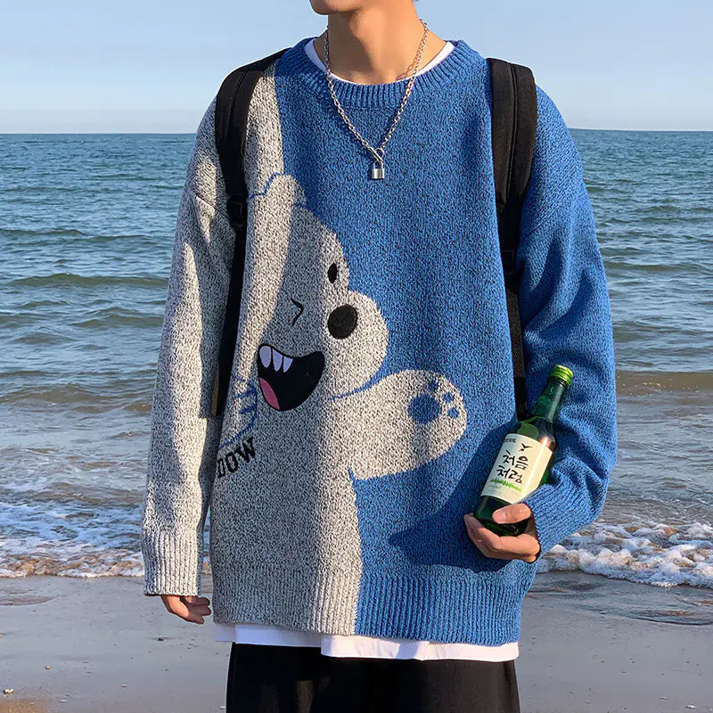 Korean Style Plus Velvet Thick Bear Bottoming Sweater